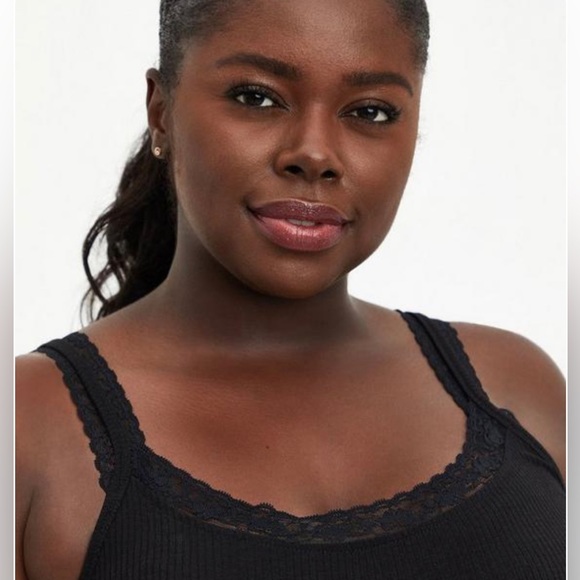 Torrid Ribbed Scoop Neck Lace Strap Tank 4/4X/26 - Picture 2 of 8